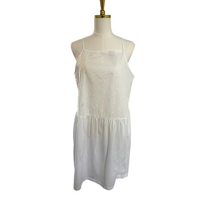 HANRO Klah 100% Cotton Embroidered Nightgown Slip White Size M NWT