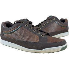 Footjoy Brown Leather Contour Shoes Mens 10 M Spikeless Medium PGA Golf Tour