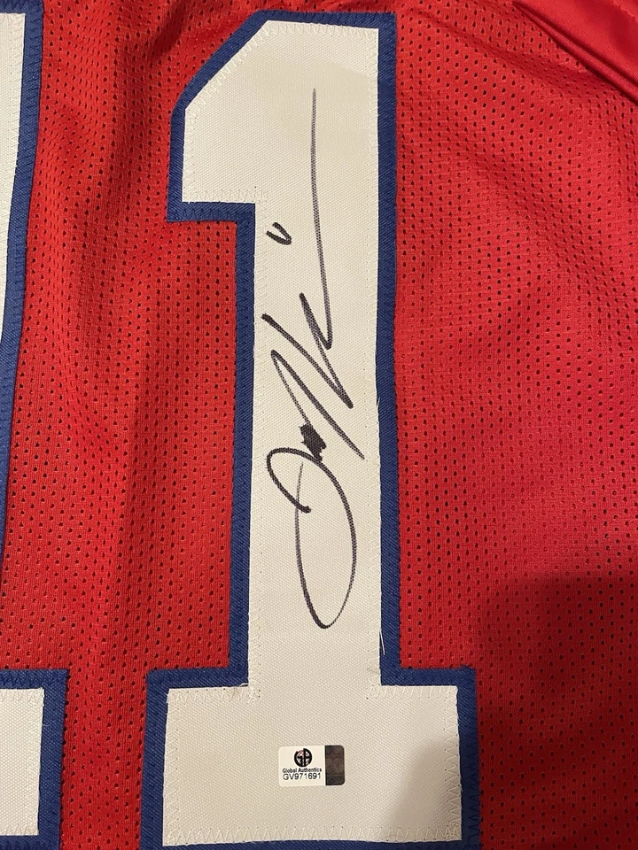 JULIAN EDELMAN JE11 New England Patriots SIGNED Red NFL CUSTOM JERSEY COA Auto - Image 4 of 4