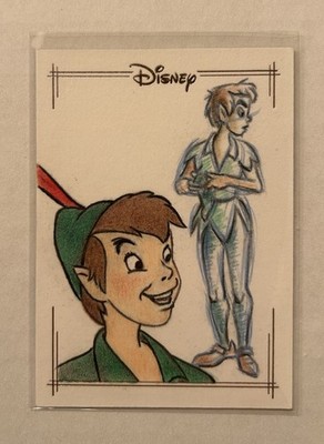 2025 Topps Chrome Disney Peter Pan Sketch 1/1 Signed by Artist