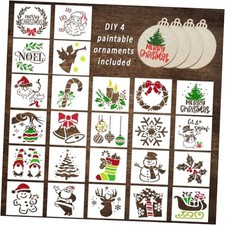 28 Pc for Painting on Wood 3 inch - Holiday Stencils Christmas Stencils