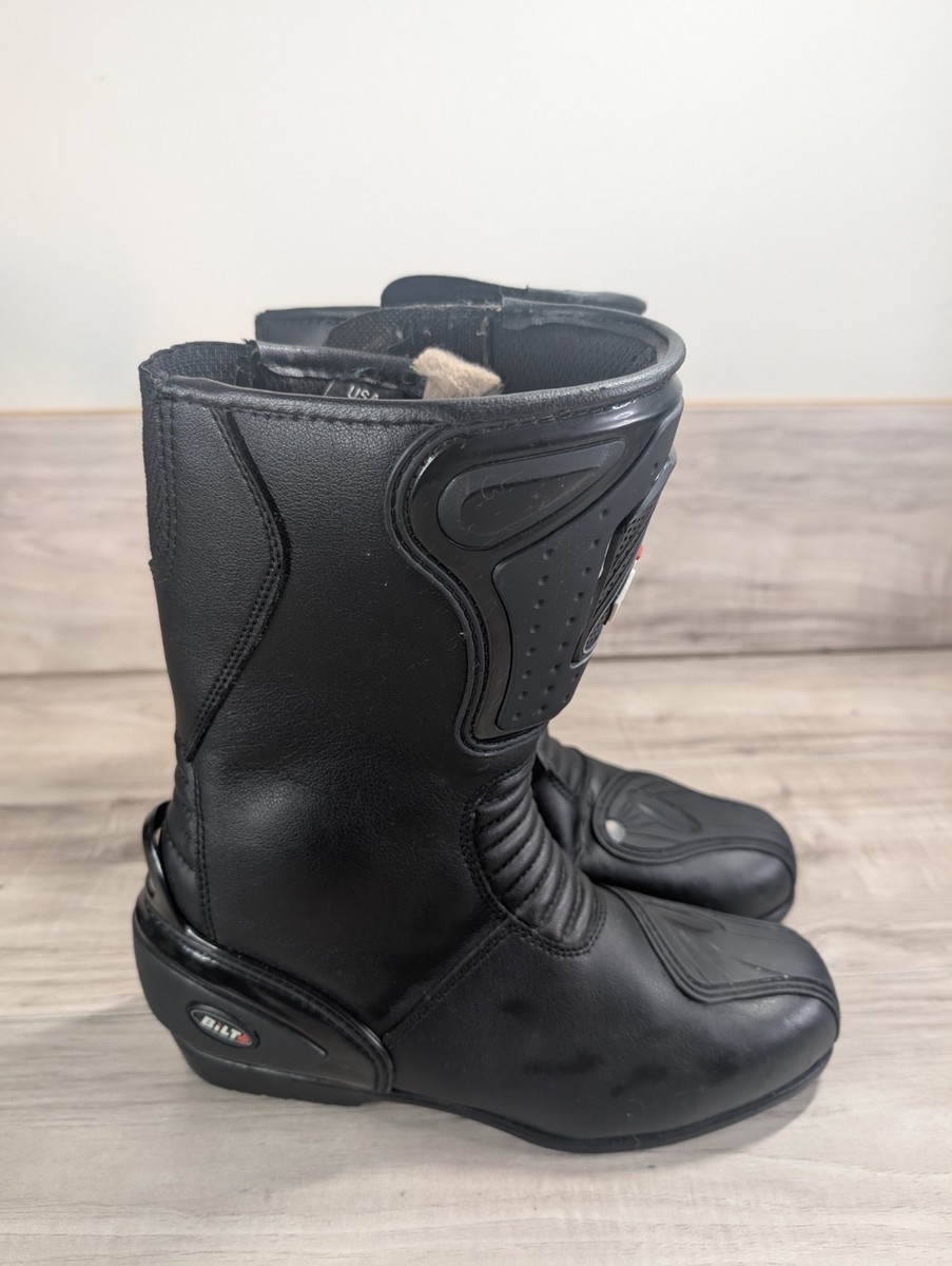 Men\'s BILT Motorcycle Armored Leather Boots Sz 8 Black ( READ ) Men main image 3