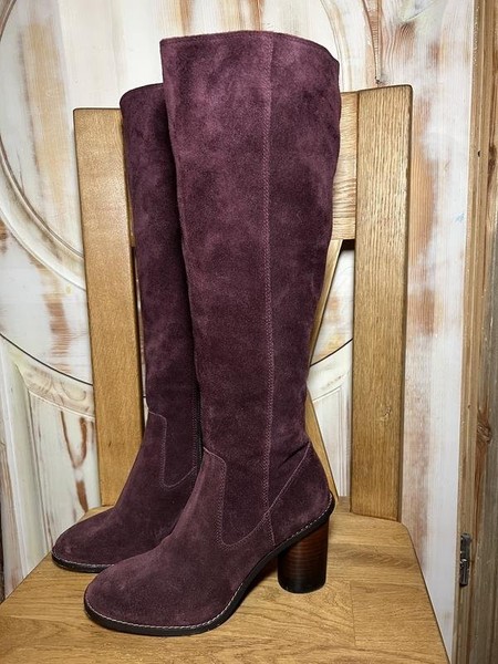 Women Coach Boots Purple Suede 38