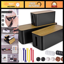 3 Pack Cable Management Box - Wire Organizer, Cord Hider, Tangle-Free Storage