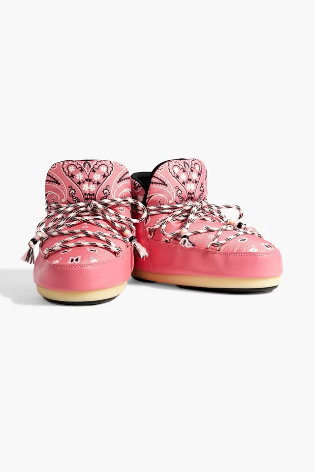 RRP€395 ALANUI X MOON BOOT Snow Boots US9.5-10 EU41-42 UK7.5-8 Pink Bandana - Image 2 of 4