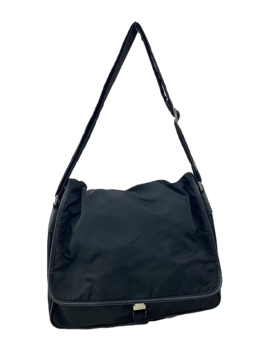RARE PRADA Nylon Shoulder Bag in Classic Black Solid