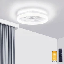 VOLISUN Low Profile Ceiling Fans with Lights and Remote, 19.7in Fandelier Cei...