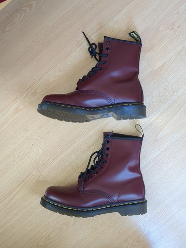 Botas Dr Martens 1460 Cuero Liso Con Cordones Cereza Talla 9 L - Imagen 3 de 10