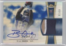 2012 Topps Finest Rookie Blue Refractor 87/99 Brian Quick #RAP-BQ Patch Auto 0b2