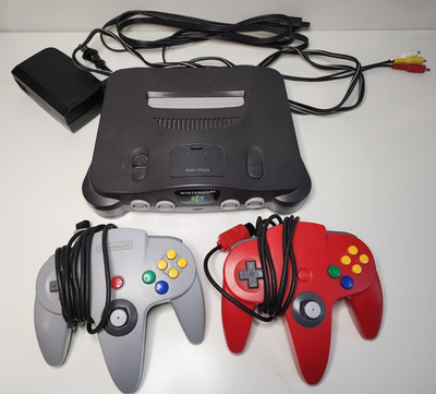 Nintendo 64 N64 Original System Console With 2 Original Controllers & Cords!