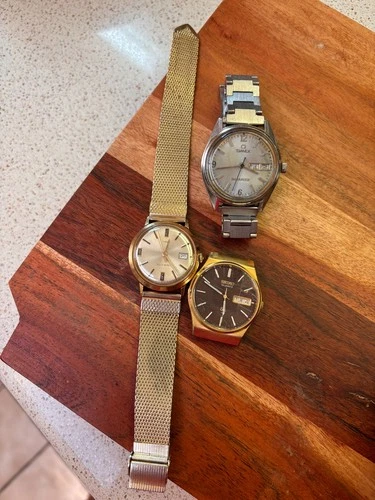 Vintage Quartz Seiko Quartz Selfwind Timex Watch Lot (3 Watches) Repair/Parts