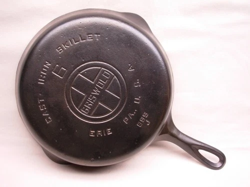 VINTAGE GRISWOLD # 6 LARGE BLOCK LOGO FULLY MARKED 699 J CAST IRON SKILLET