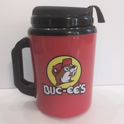 Buc-ee's Thermo-Serv Insulated Wide Travel Mug Red & Black 52oz Refillable USA