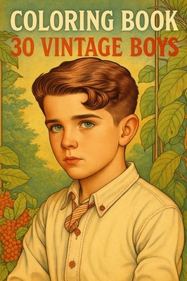 30 Vintage Boys Ausmalbilder  zum ausdrucken mit POD Erlaubnis Coloring Book