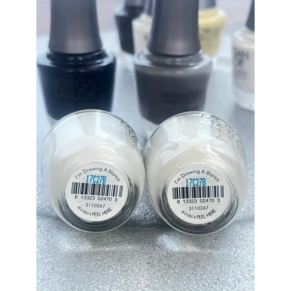 Juego de 10 esmaltes de uñas Morgan Taylor colores - azul, gris, blanco - nuevo Foto 3 de 4