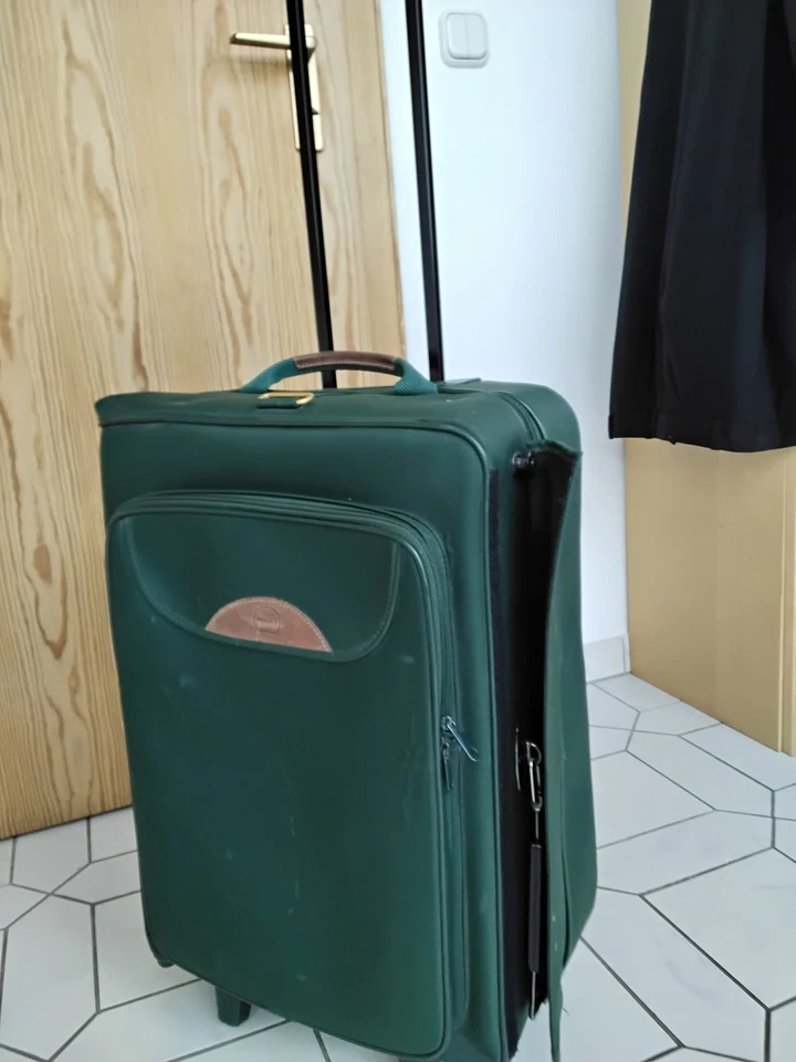 DELSEY KLEIDER TROLLEY  grün mit Leder - Bild 4 von 4