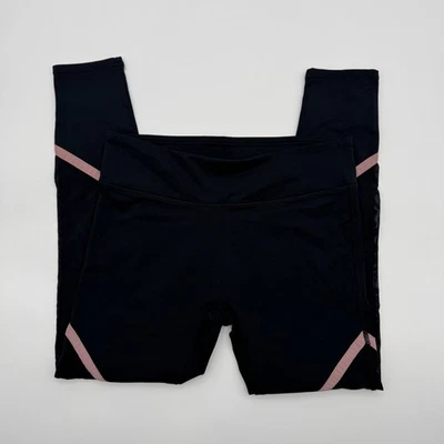 Fabletics Womens Black Pink Mesh Panel Athletic Cropped Leggings Size M - Image 1 of 4