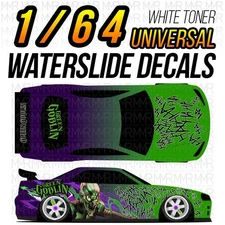 1/64 Scale GREEN GOBLIN Custom White Toner Universal WaterSlide Decals for Hot