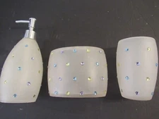 BLONDER BLING 3 PIECE BATHROOM SET RARE FREE SHIPPING