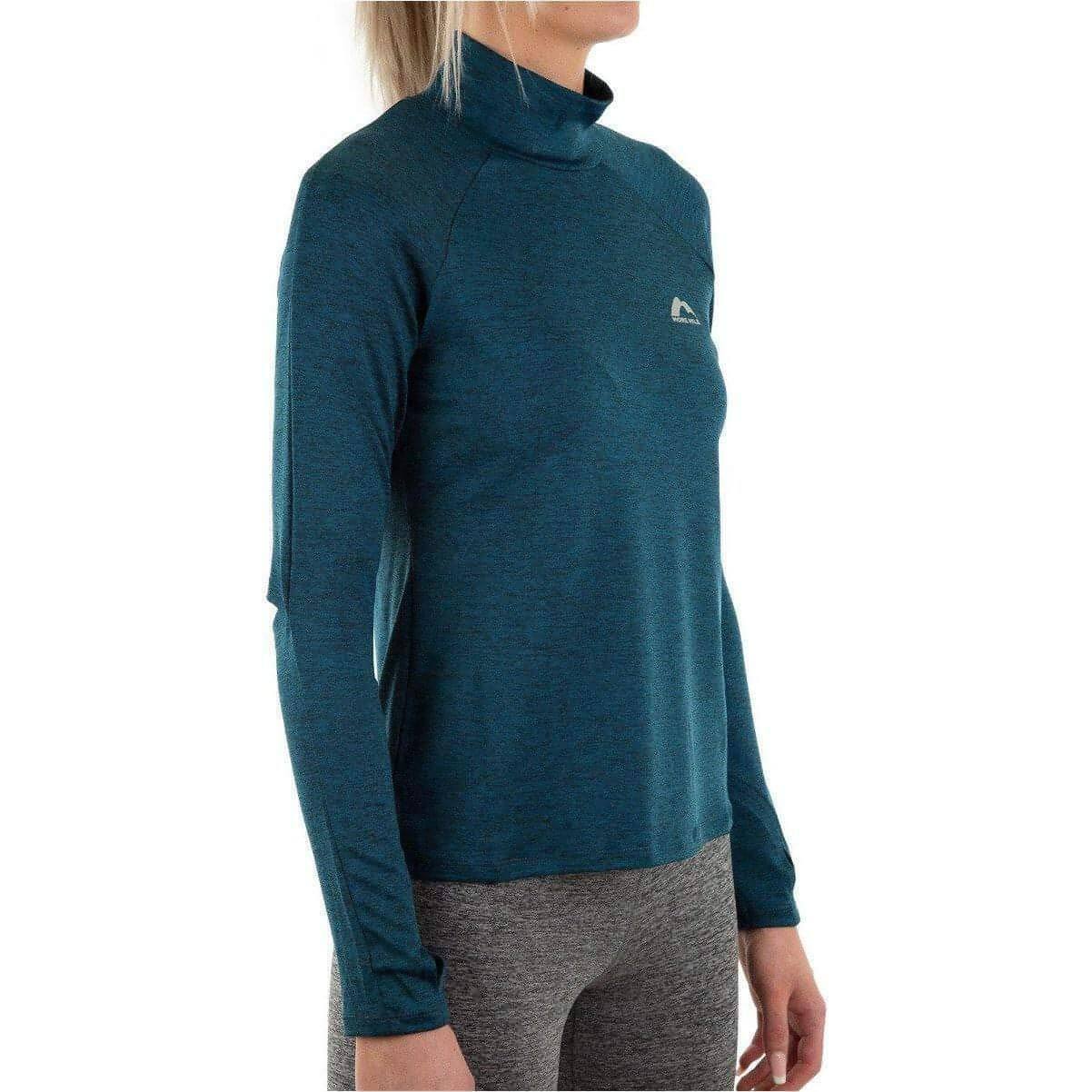 More Mile Womens Train To Run Running Top Blue Stylish Sports Long