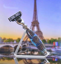 Handmade Pinecone & Resin Shaving Razor SEE VIDEO 1046