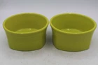2 Vintage Signed Fiesta USA  5" Square Bottom Round Top Lime Green Bowls