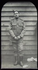 Glass Magic Lantern Slide FIREMAN AT SOUTHAMPTON 1900 PHOTO BOER WAR SOLDIER