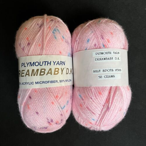 (2) Plymouth DREAMBABY D.K. Yarn Silly Spots #306 Pink Orange Purple Blue, 50gr. - 第 1/7 張圖片