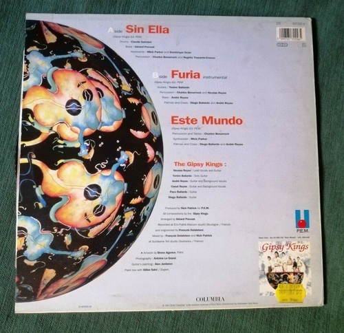 GIPSY KINGS: Ohne sie / Wut + diese Welt - 12" MAXI 45T COLUMBIA COL 657555 6 - Bild 2 von 2