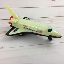 Vintage Plastic Space Shuttle Pull back Toy, 554 Everlast Toys Hong Kong