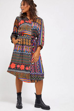 Farm Rio Shirtdress Buttondown Dress Anthropologie Patchwork Ciela Size PM NEW
