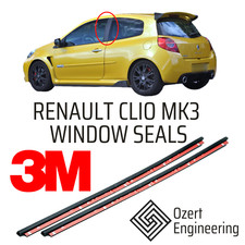 X2 Sello Ventana Cristal Cuarto Lateral Trasero Renault Clio MK3 GENUINO 3M