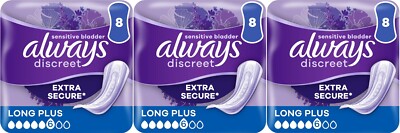 Always Discreet Empfindliche Blase Inkontinenz Pads lang Plus Pad dünn - 24er-Pack