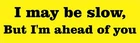 10in x 3in I May Be Slow But Im Ahead of You Vinyl Sticker Car Bumper Decal