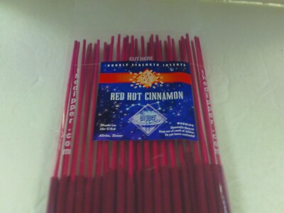 THE DIPPER DOUBLE STRENGTH 19 INCH INCENSE RED HOT CINNAMON  25 STICKS 3+ HOURS
