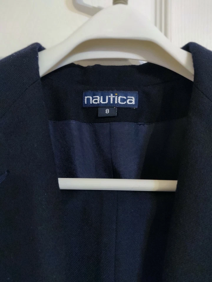 Traje mujer Nautica. Blazer manga larga 8 negro. 100% lana. excelente Foto 3 de 4