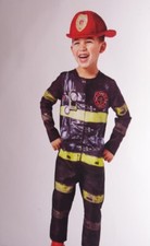 Boys Fireman Fire Man Fighter Halloween Costume Soft Hat 18 24 Months 4T 5T NEW
