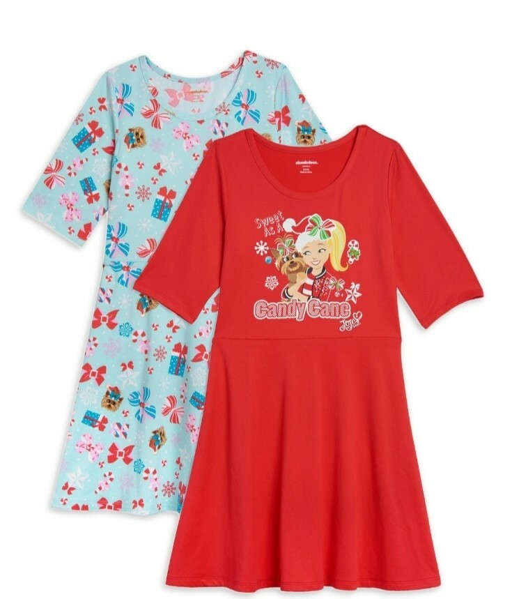 jojo siwa christmas dresses Jojo Siwa Girls 3/4 Sleeve Play Dress, 2-Pack, Sizes 4-10