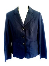 Talbots Petites Blazer Size 4 Three Button Navy Blue Lined