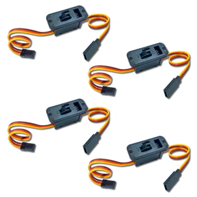 VUNIVERSUM 4x Ein/Aus On/Off Schalter Schalterkabel JR Graupner Futaba mit Ladebuchse 22AWG