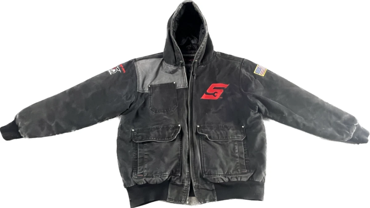 Snap On Tools 95th Anniversary Work Jacket XL Black Quilted Black Worn READ