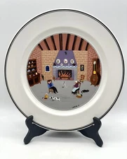 One (1) VILLEROY & BOCH DESIGN NAÏF LAPLAU #5 Fireplace Couple Dinner Plate