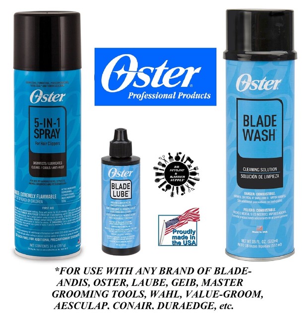 OSTER 5in1 COOLANT SPRAY,BLADE WASH DIP Cleaner&OIL LUBE CLIPPER