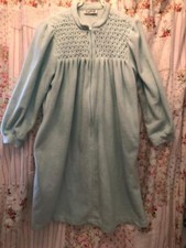 Saybury Half Zip Front Velour Long Robe Aqua Warm Soft Cozy Long Sleeves Medium