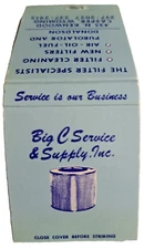 Advertising Matchbook Big C Service & Supply Inc Filter Specialists Casper WY