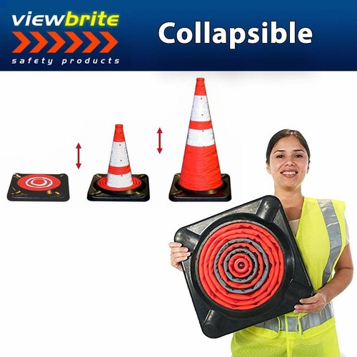 Base de alta resistencia plegable con cono de tráfico LED de iluminación de primera respuesta 28" + estuche - Imagen 12 de 20