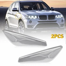 Left + Right Side Fender Chrome Emblem Moulding For BMW X3 F25 X4 F26 2015-2017