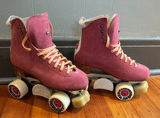 Moxi Jack 2 Pink Suede Size 6.5 Roller Skates Reactor Neo plates CIB Blocks
