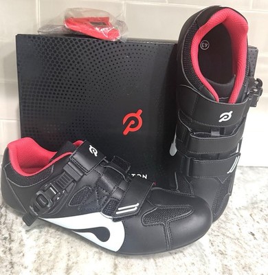 Peloton Altos Cycling Shoes in black with red interior