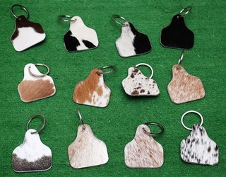 Cowhide keychain Hair On Leather Key Chain (12 key chain)Real Hair On Hide 7242